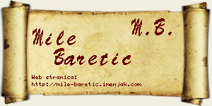 Mile Baretić vizit kartica